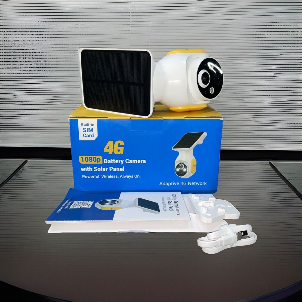 4G 1080p Battery Camera With Solar Panel Built-in Sim Card